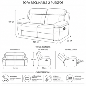 Sofá Reclinable Jarka  2P