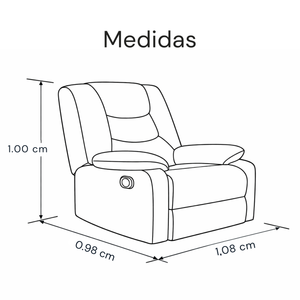 Sofá Reclino Kalerin Premium 1P