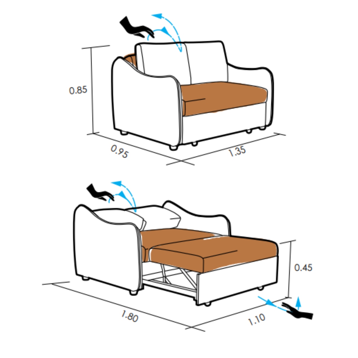 Sofá Cama 2P Klang