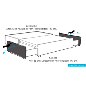 Base Cama Trebbia Doble 140x190