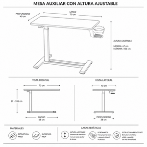 Combo Keyla - Reclinable 1P + Mesa Ajustable