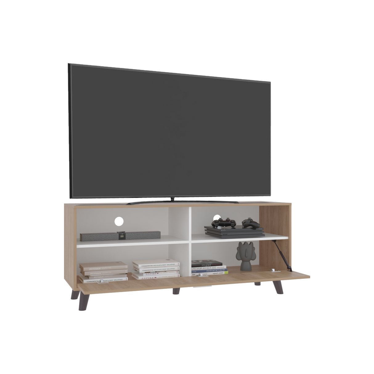 Rack tv patrick (1c) fresno europeo+blanco