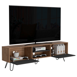 Rack para tv 80" vassel (1c) miel+ plomo