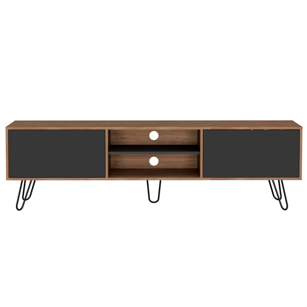 Rack para tv 80" vassel (1c) miel+ plomo