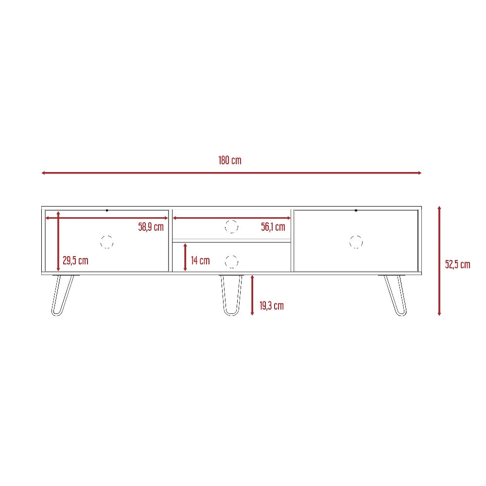 Rack para tv 80" vassel (1c) miel+ plomo