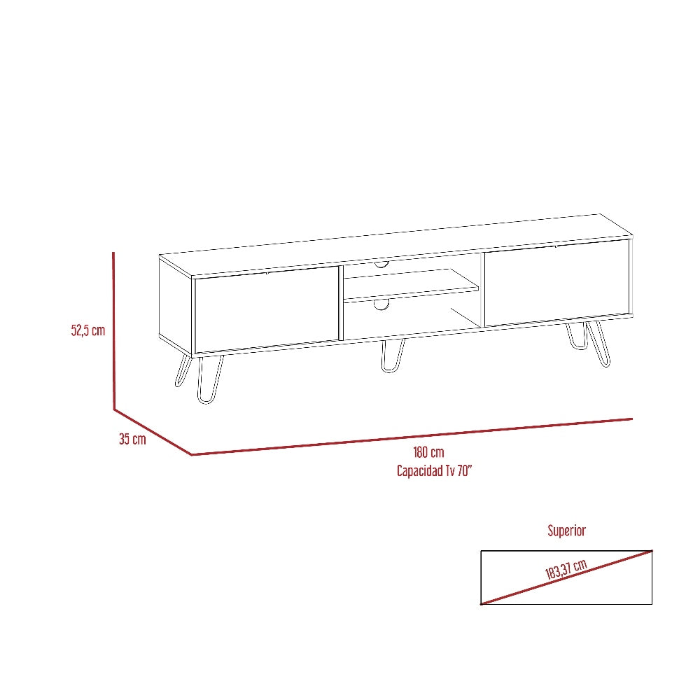 Rack para tv 80" vassel (1c) miel+ plomo