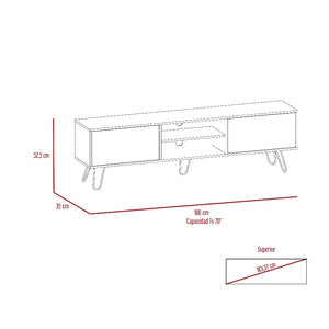 Rack para tv 80" vassel (1c) miel+ plomo