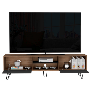 Rack para tv 80" vassel (1c) miel+ plomo