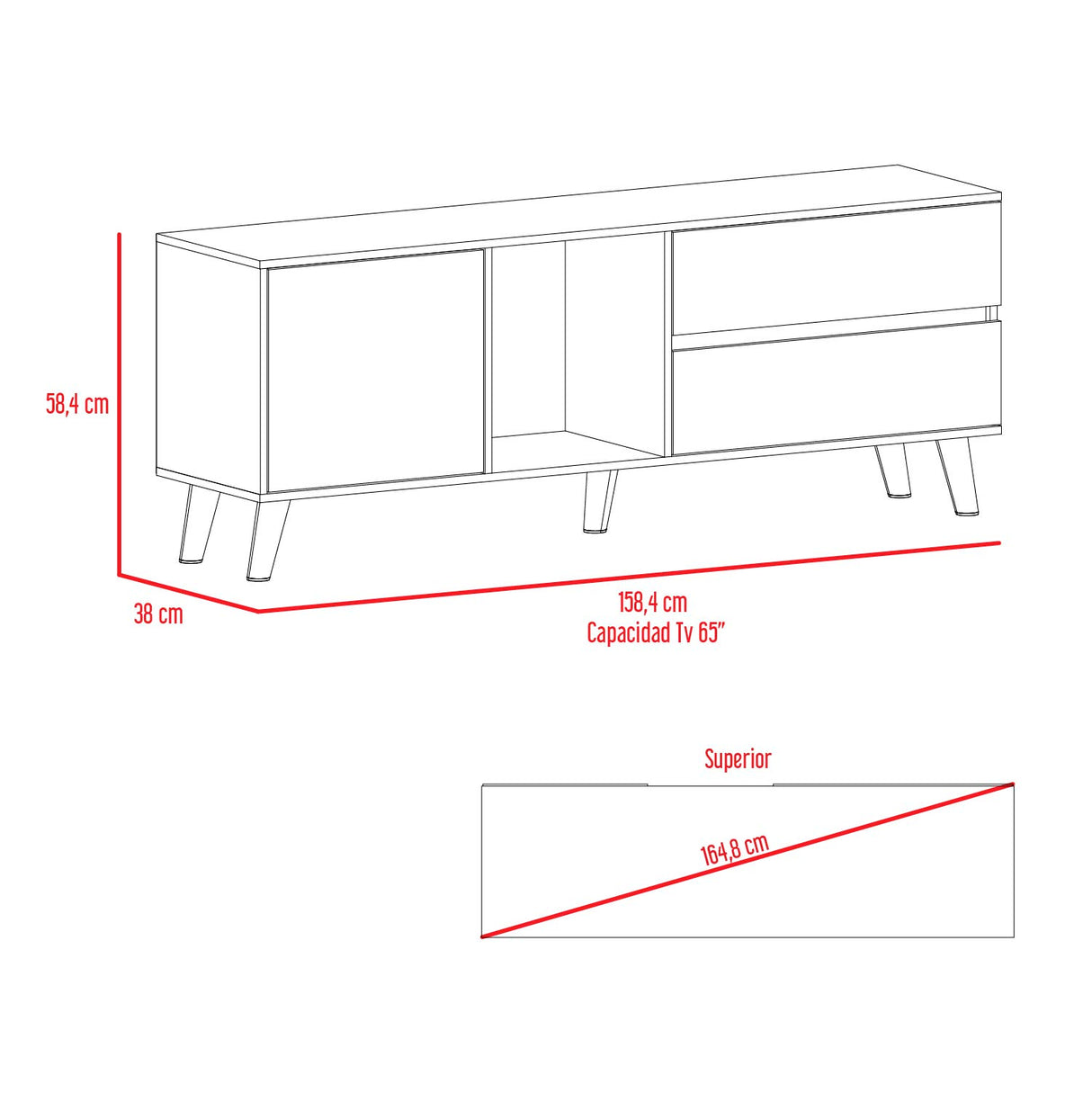 Rack para TV Salem 65''