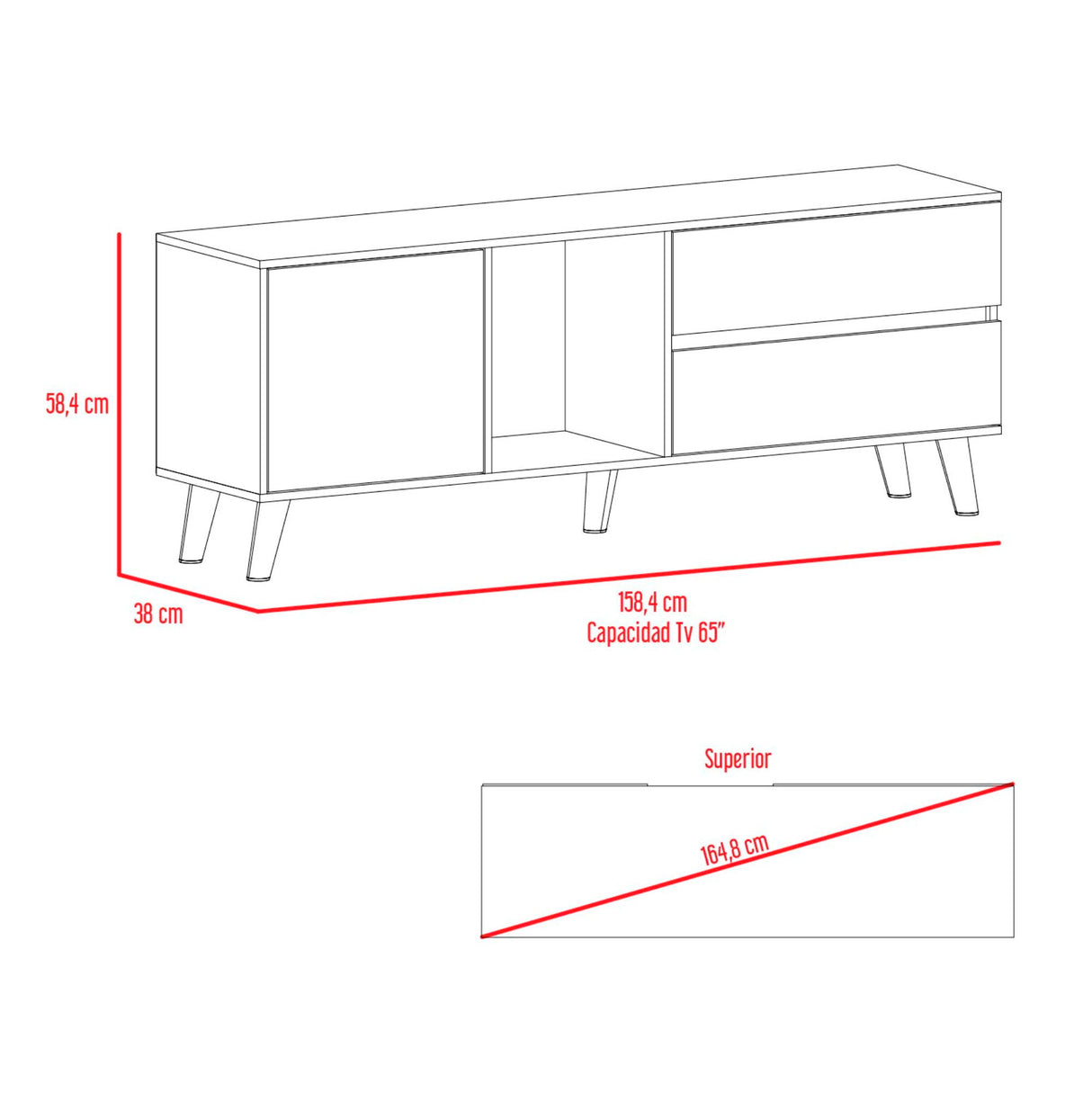 Rack para TV Salem 65''