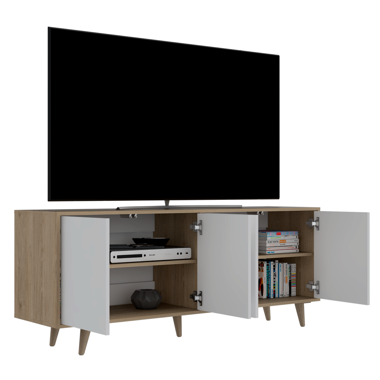Rack para tv bora (1c) rovere+blanco mqz