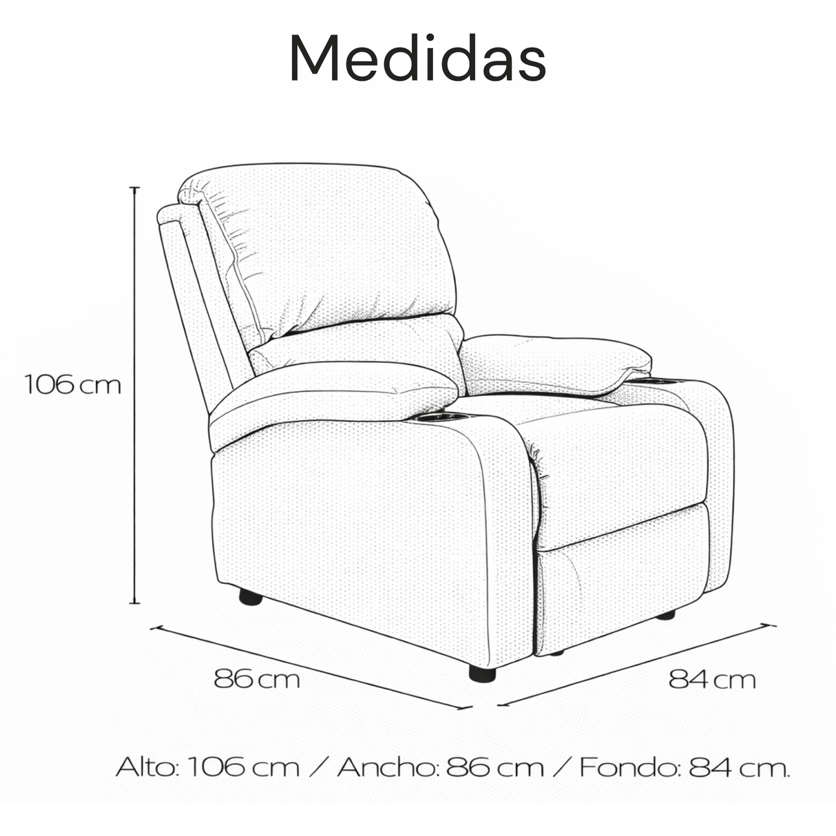 Sofá Reclino Waheeb Blanco