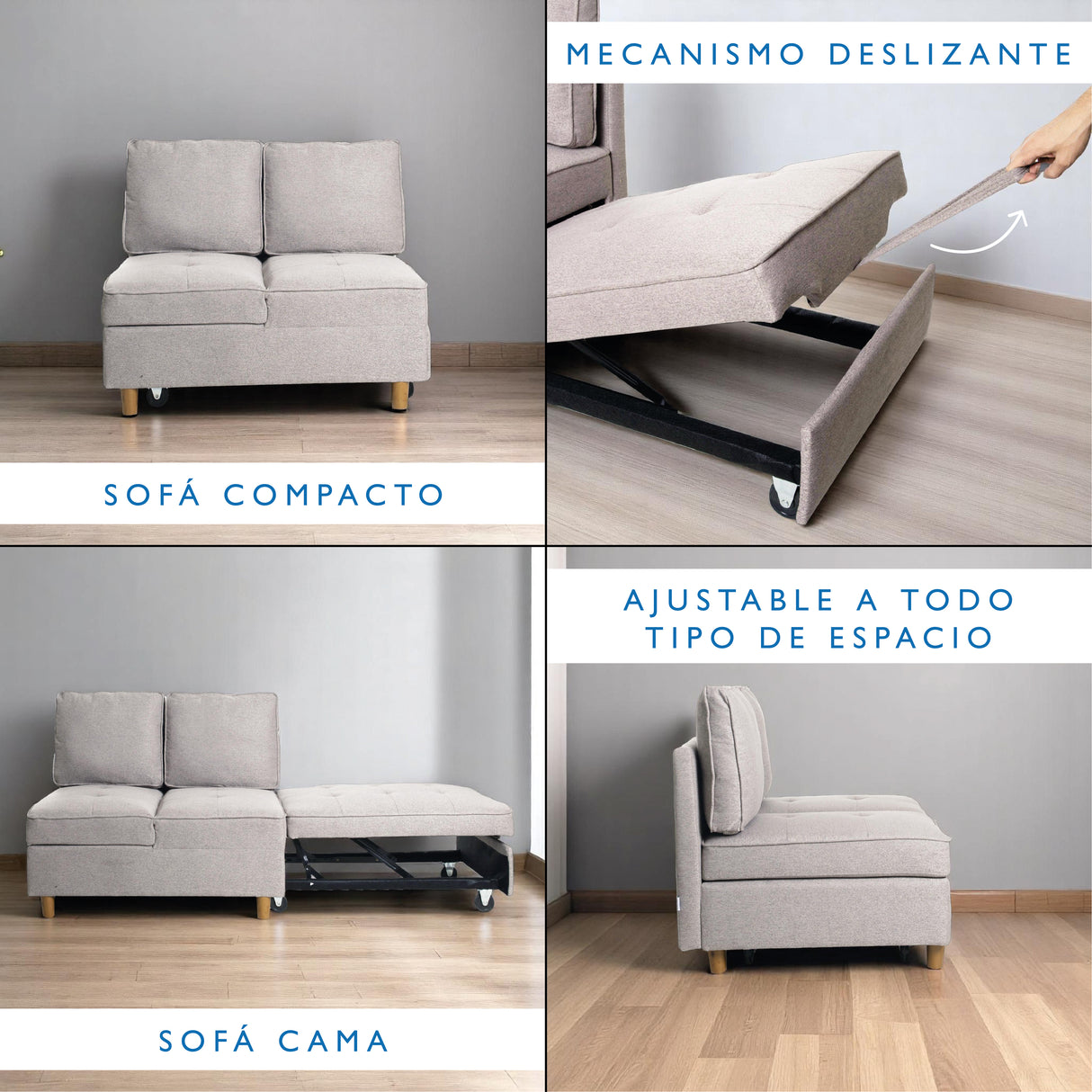 Sofá Cama Xacobe 2P Gris