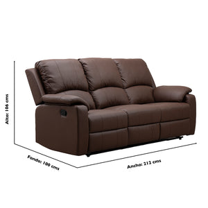 Sofá Reclino Wayland 3 Puestos Cafe