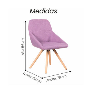 Silla Auxiliar Lucille Tela Morado - Fiotti