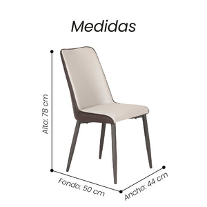 Silla De Comedor Lais Gris/Café - Fiotti