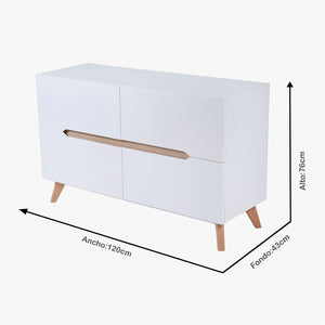 Biffet Haruka 120*40*75 Blanco/Beige