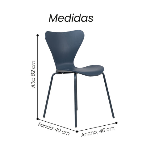 Silla De Comedor Soniay Azul - Fiotti
