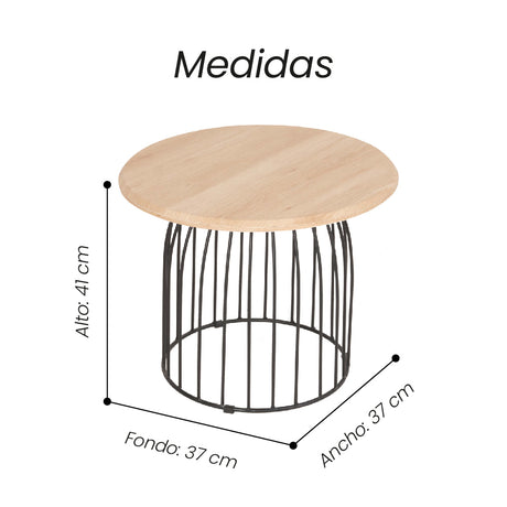 Mesa Auxiliar Weema Pequ Color Madera - Fiotti