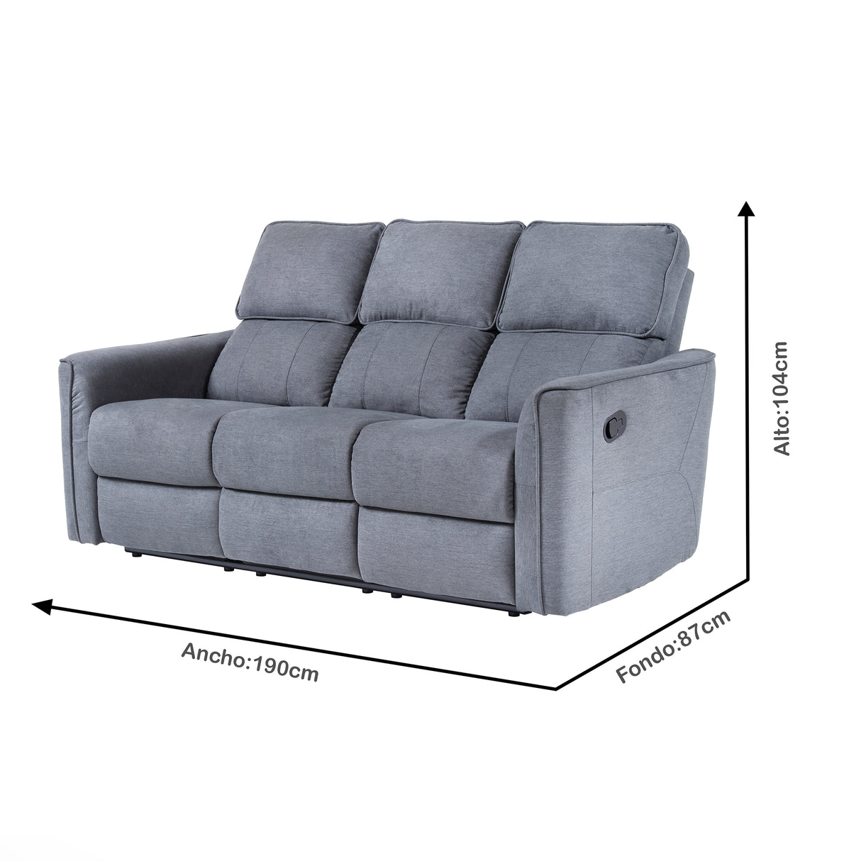 Sofá Reclinable Mahon 3p