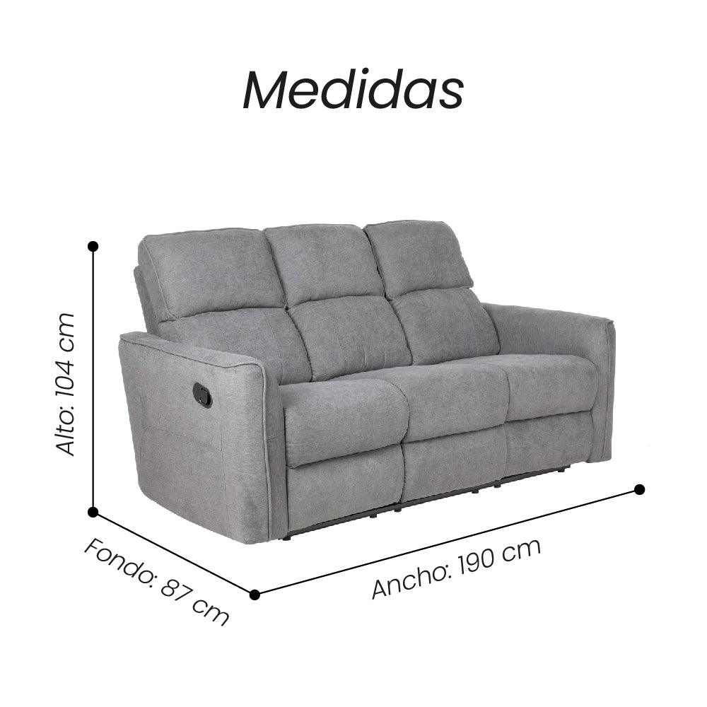 Sofá Reclinable Mahon 3p