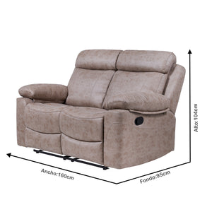 Sofá Reclino Jarka 2 Puestos | Beige