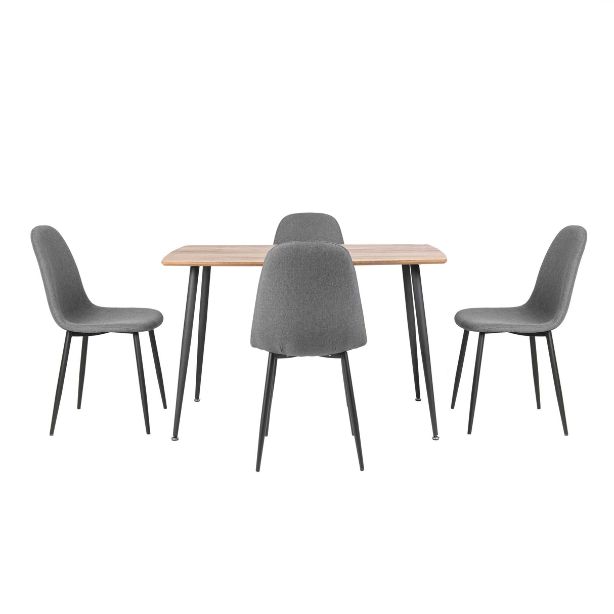Comedor Dott 4p Madera (Negro/Gris)