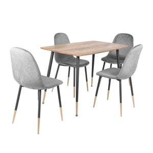 Comedor Dott 4p Madera Claro (Negro/ Gold)