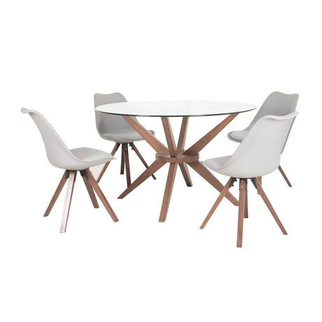Comedor Enzo 4P Madera Vino Gris 3C - Fiotti