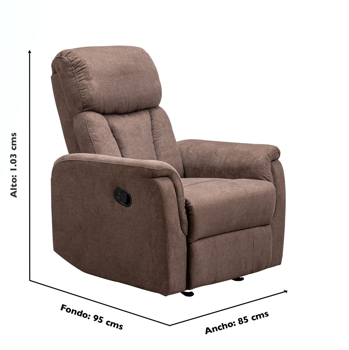 Silla Mecedora Reclinable Zabana Café