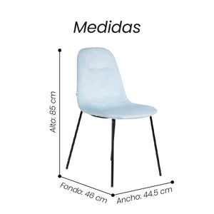 Silla De Comedor Wamika Azul Claro - Fiotti