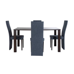 Comedor Eliazar 4p Wenge Sillas Gris 4c