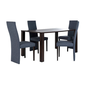 Comedor Eliazar 4p Wenge Sillas Gris 4c