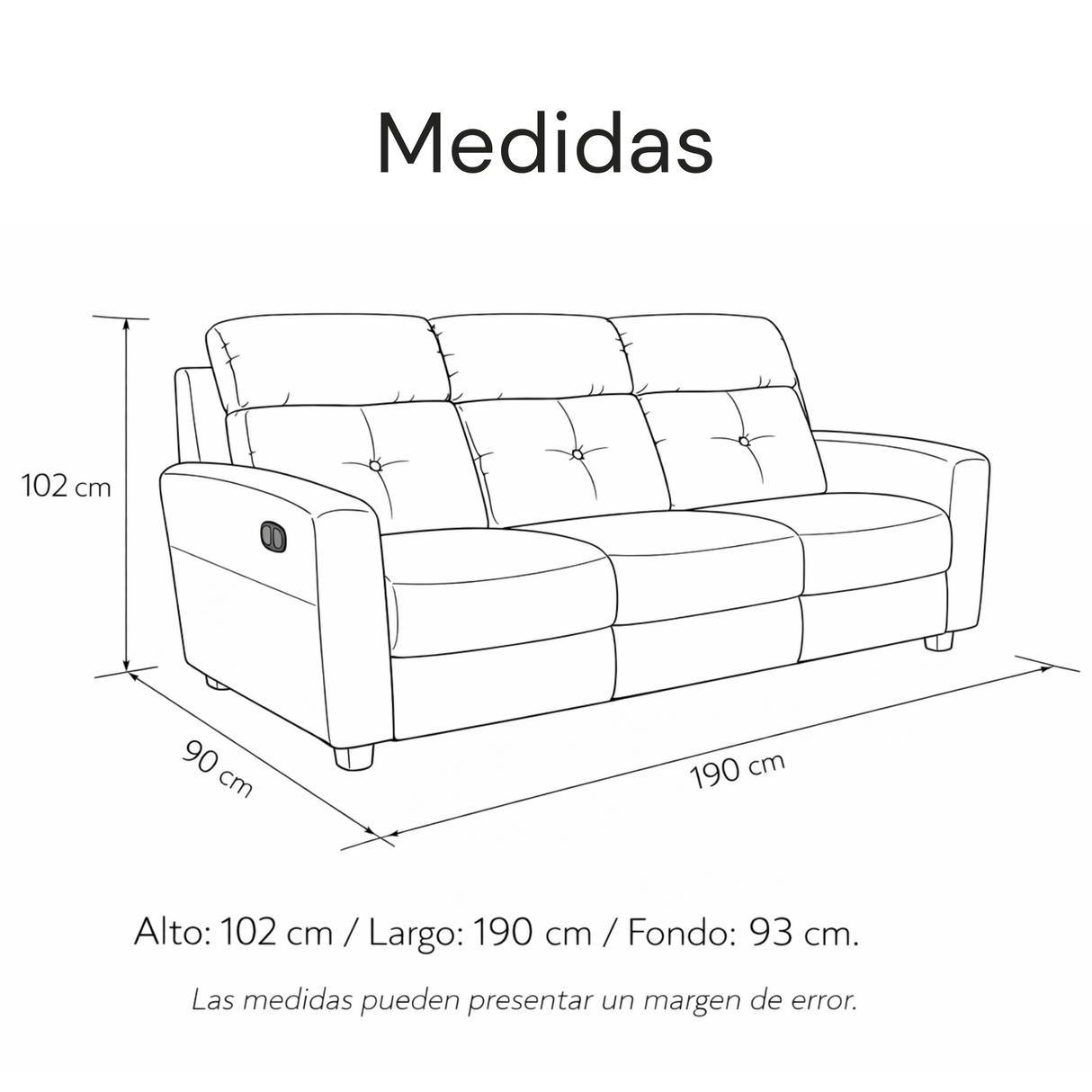Sofá Tacio Reclinable 3P