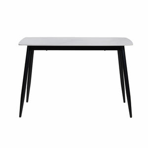 Comedor Acilius 4 Puestos 120x70 Piedra Blanca 24c01 Sillas Gris Oscuro 20a17 Gy70-20