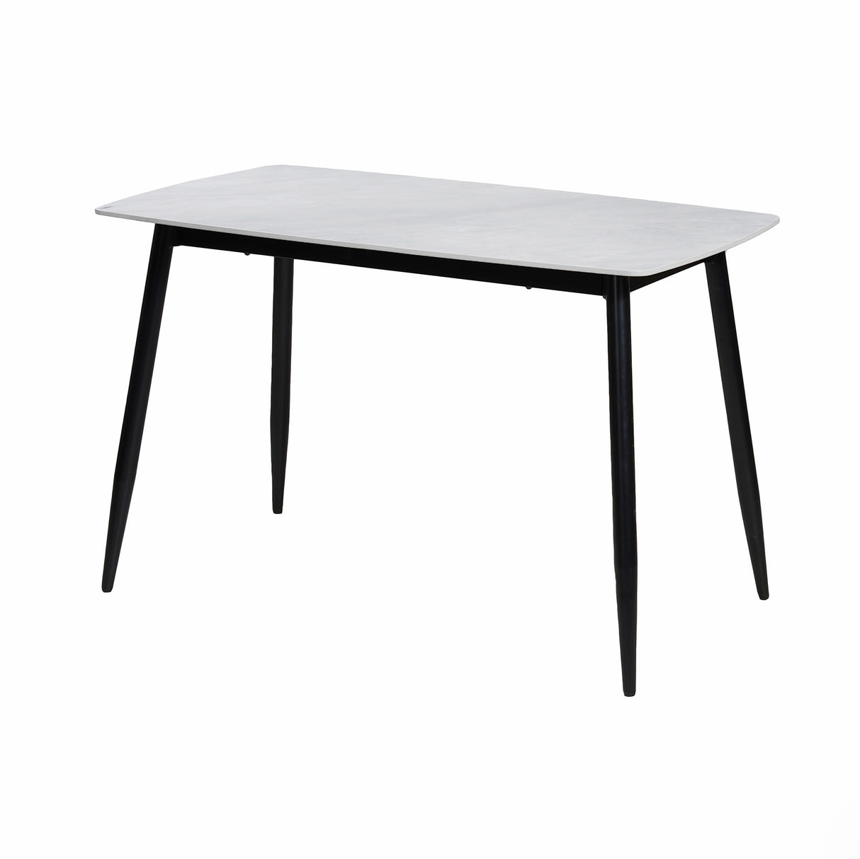 Comedor Acilius 4 Puestos 120x70 Piedra Blanca 24c01 Sillas Gris Oscuro 20a17 Gy70-20