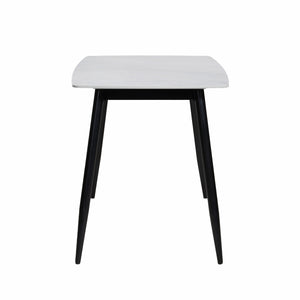 Comedor Acilius 4 Puestos 120x70 Piedra Blanca 24c01 Sillas Gris Oscuro 20a17 Gy70-20