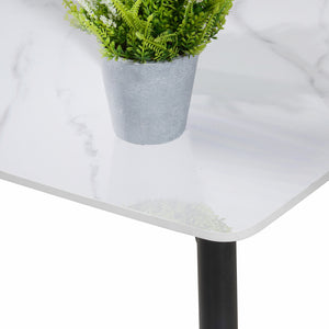 Comedor Acilius 4 Puestos 120x70 Piedra Blanca 24c01 Sillas Gris Oscuro 20a17 Gy70-20