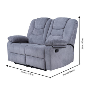 Sofá Reclino Kalerin 2 Puesto | Gris Claro