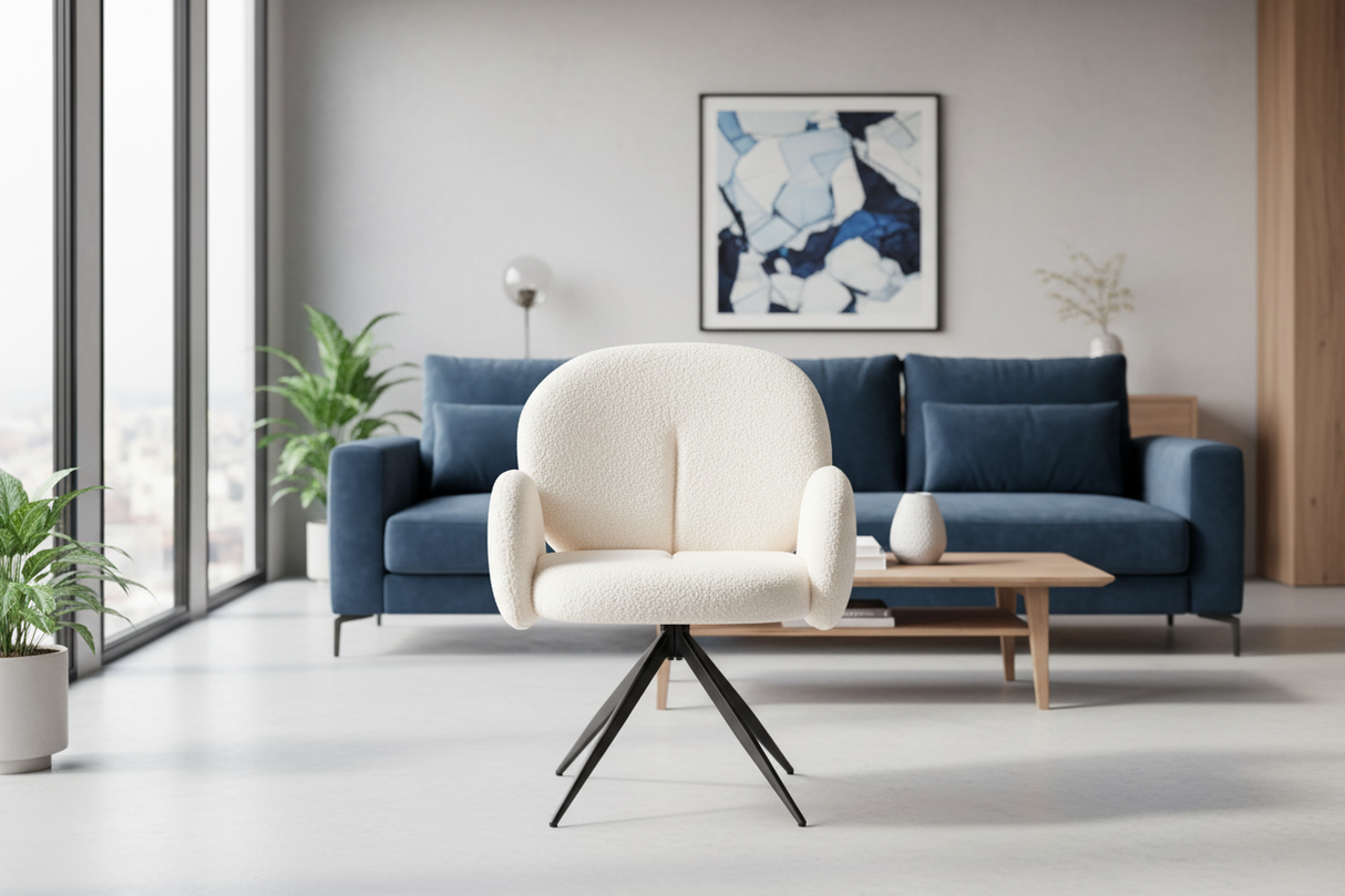 Silla de comedor Ayelet (Beige) Giratoria