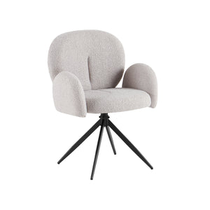 Silla de comedor Ayelet (Gris) Giratoria