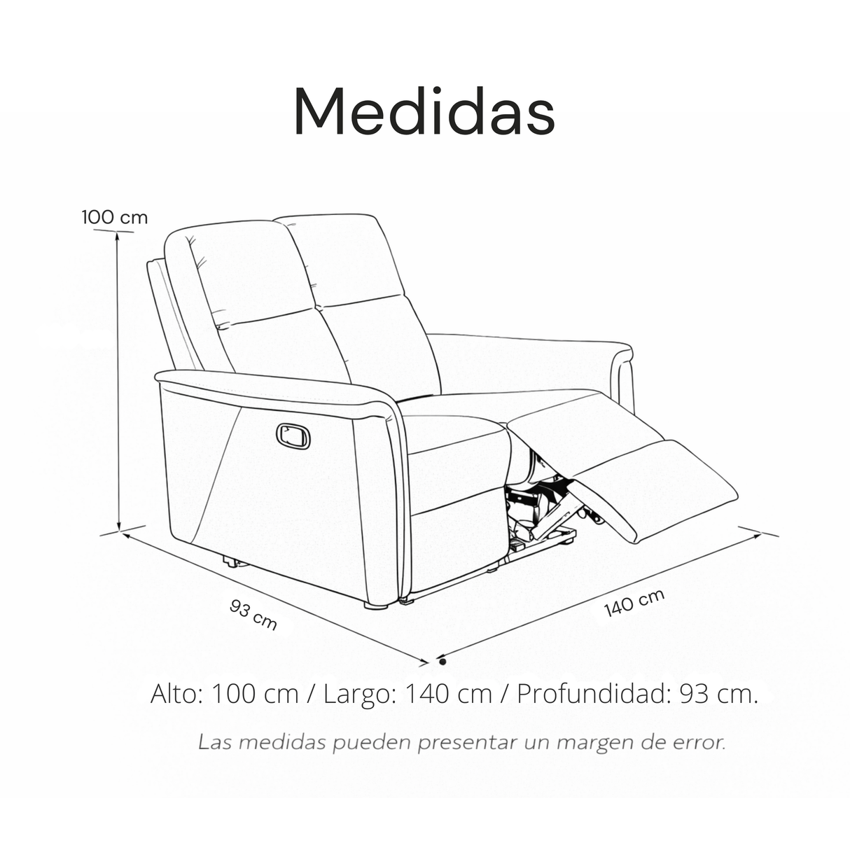 Sofá Tacito reclinable 2 puestos