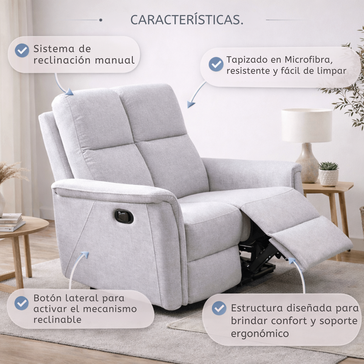 Sofá Tacito reclinable 2 puestos