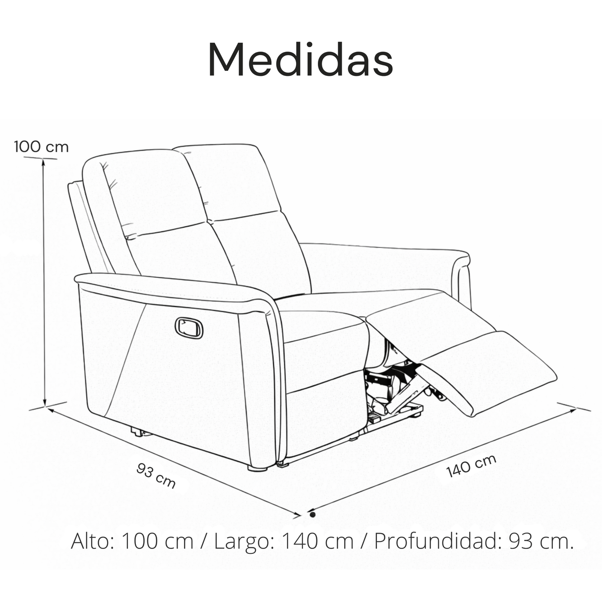 Sofá Tacito reclinable 2 puestos