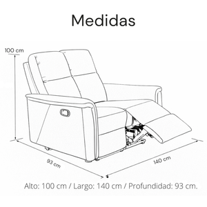 Sofá Tacito reclinable 2 puestos