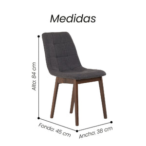 Silla De Comedor Elisa Gris - Fiotti