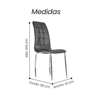 Silla De Comedor Jaim Cromado Negro - Fiotti