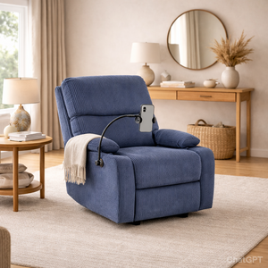 Silla Reclinable Abelyn 1 puesto (Azul) Porta Celular