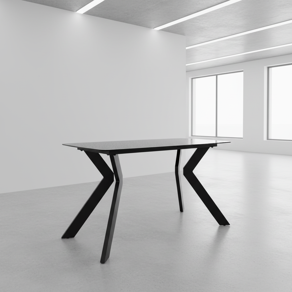 Mesa de Comedor Avani Cristal Gris Oscuro 4 / 6 Puestos