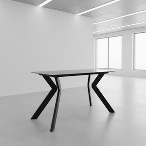 Mesa de Comedor Avani Cristal Gris Oscuro 4 / 6 Puestos